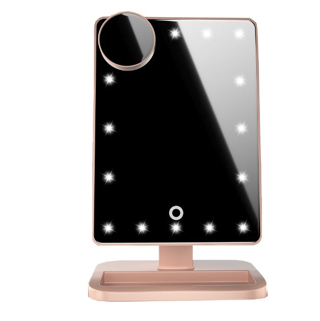 Rechargeable Touch LED Makeup Mirror – 10× Magnifier & Bluetooth Music Speaker