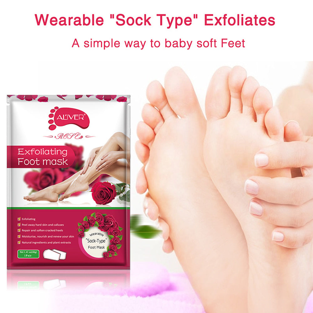 Hydrating Rose Foot Peel Mask – Baby-Soft Feet in Minutes