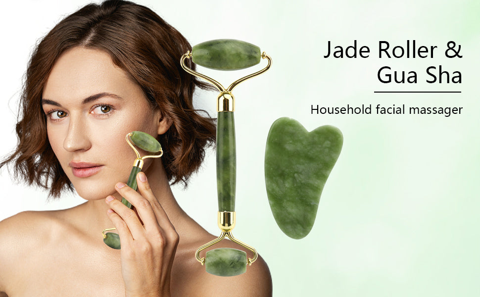 2-in-1 Jade Roller & Gua Sha Set + Free Gift Box