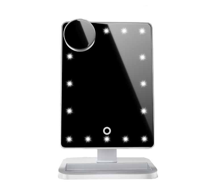 Rechargeable Touch LED Makeup Mirror – 10× Magnifier & Bluetooth Music Speaker