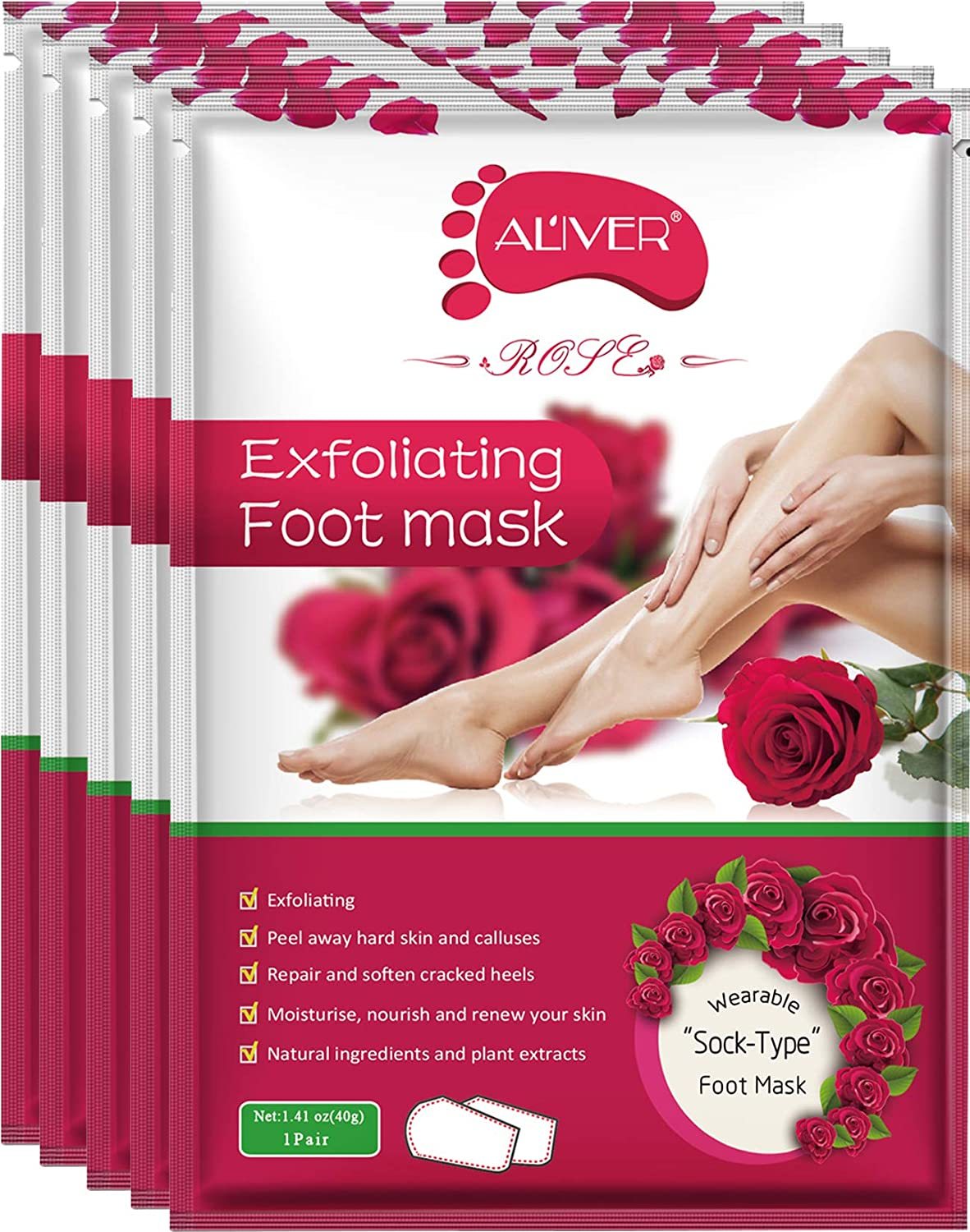 Hydrating Rose Foot Peel Mask – Baby-Soft Feet in Minutes
