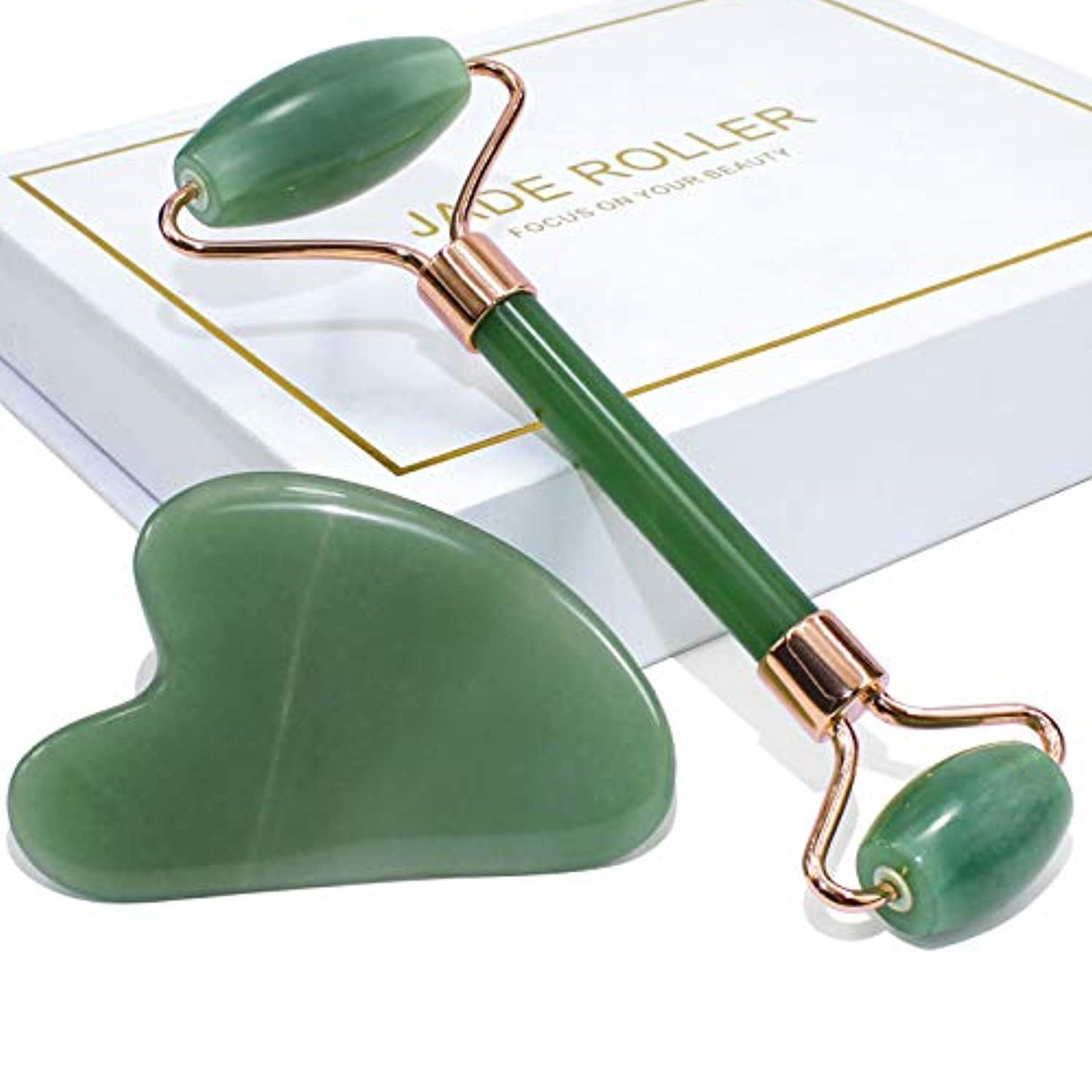 2-in-1 Jade Roller & Gua Sha Set + Free Gift Box